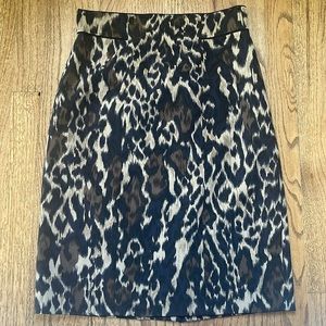 Elie Tahari Leopard Silk Skirt